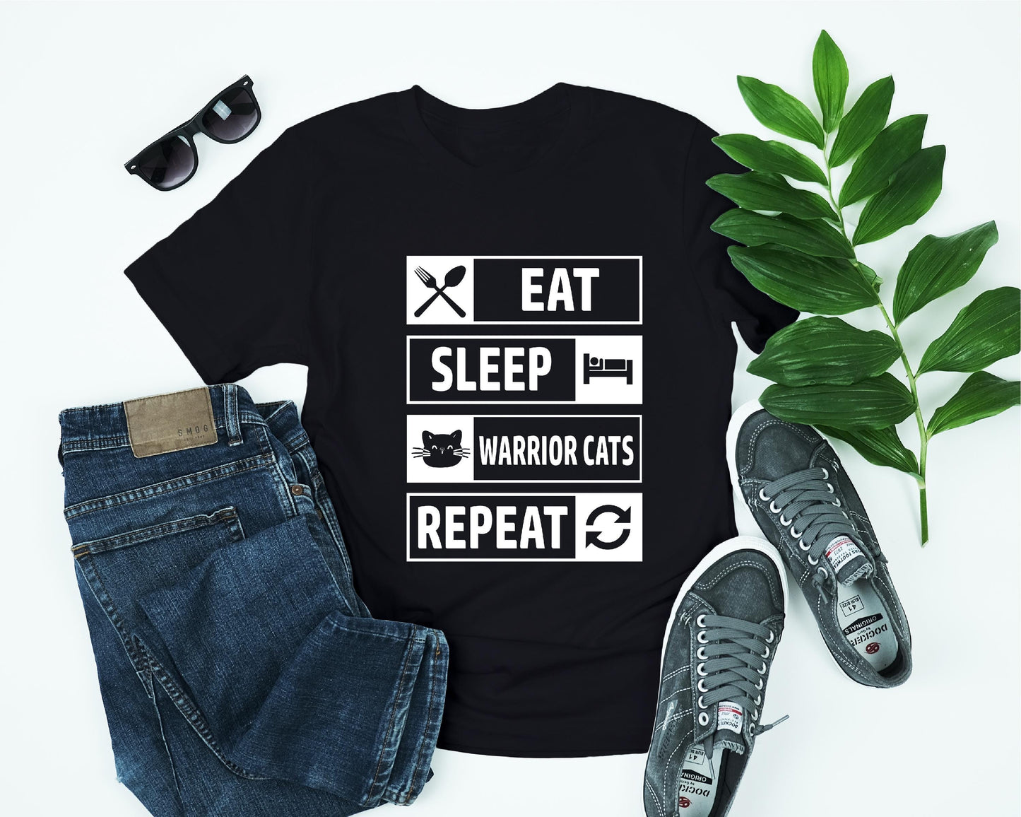 Eat Sleep Warrior Cats Repeat T-Shirt