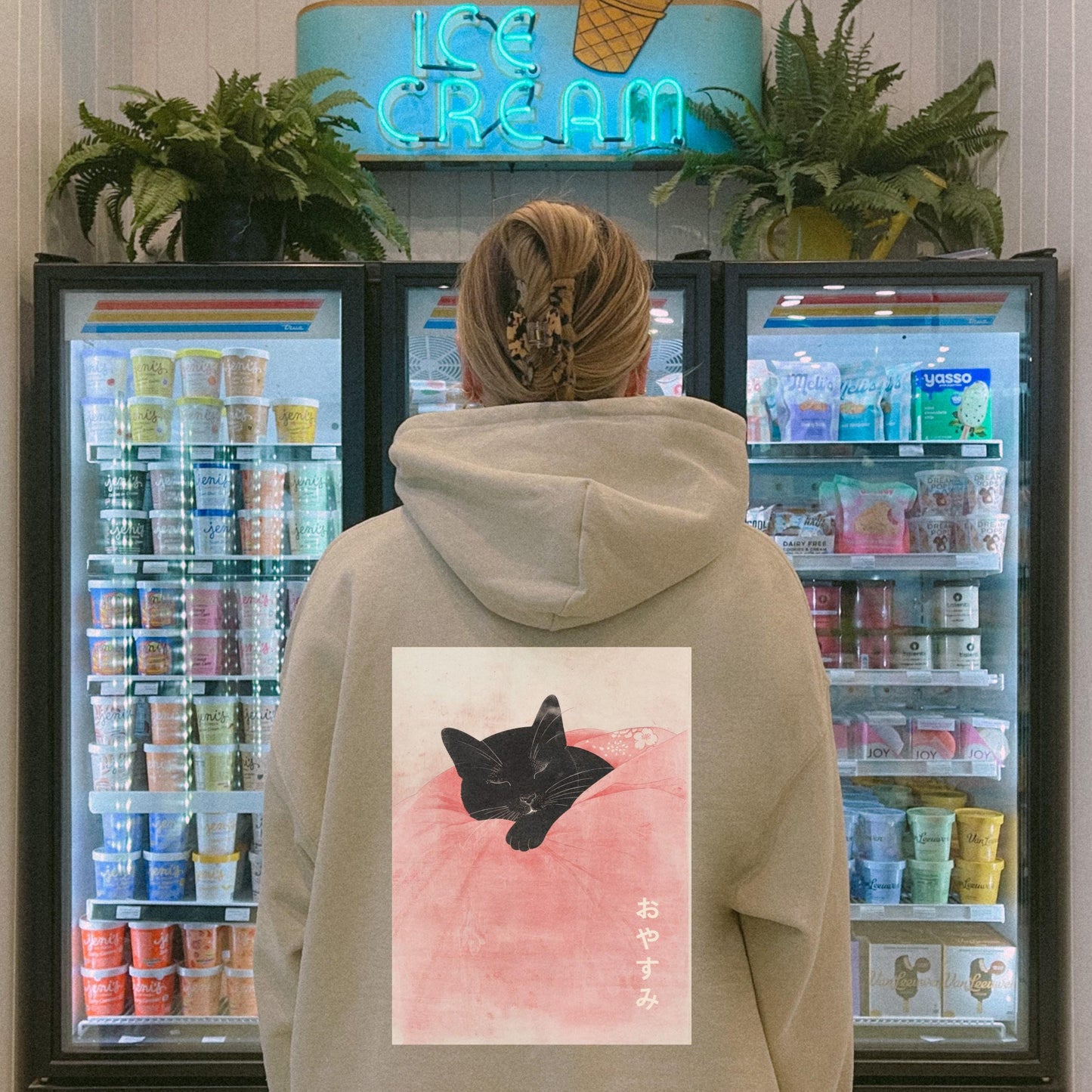Japanese Pink Cat Hoodie