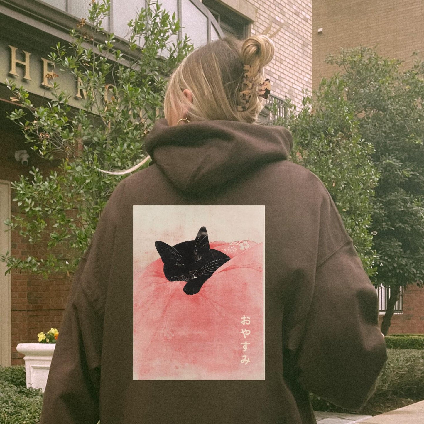 Japanese Pink Cat Hoodie