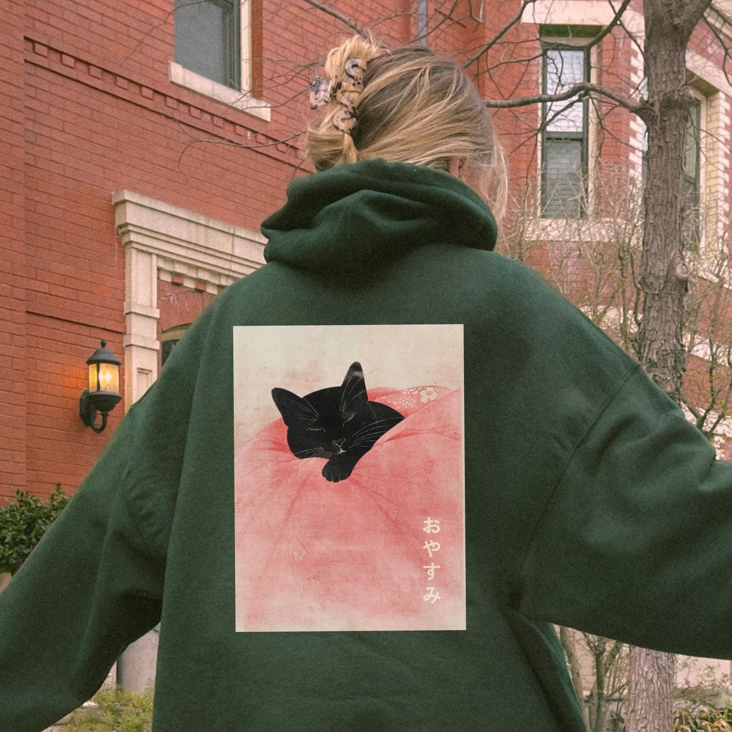 Japanese Pink Cat Hoodie