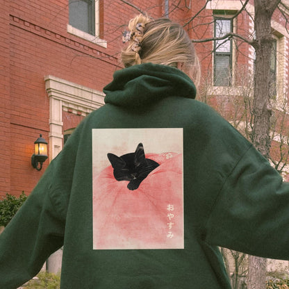 Japanese Pink Cat Hoodie