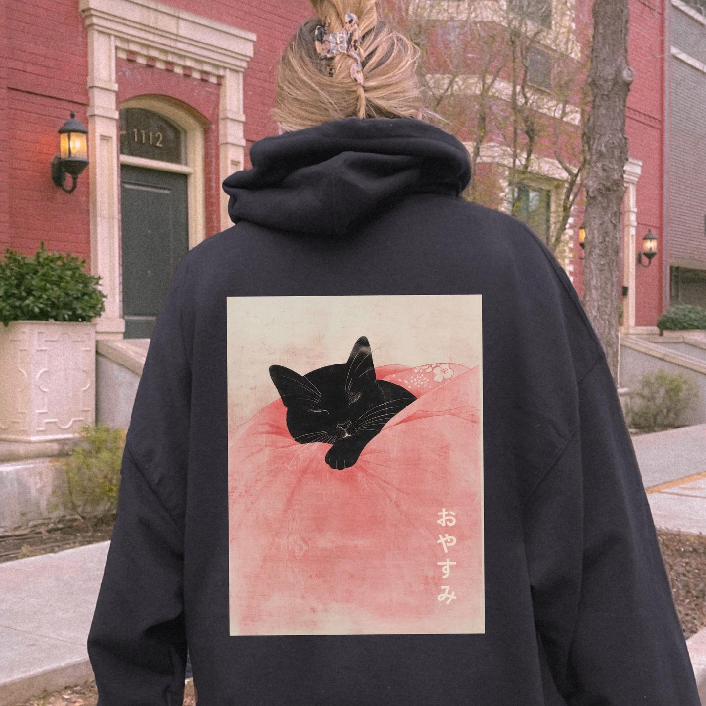 Japanese Pink Cat Hoodie