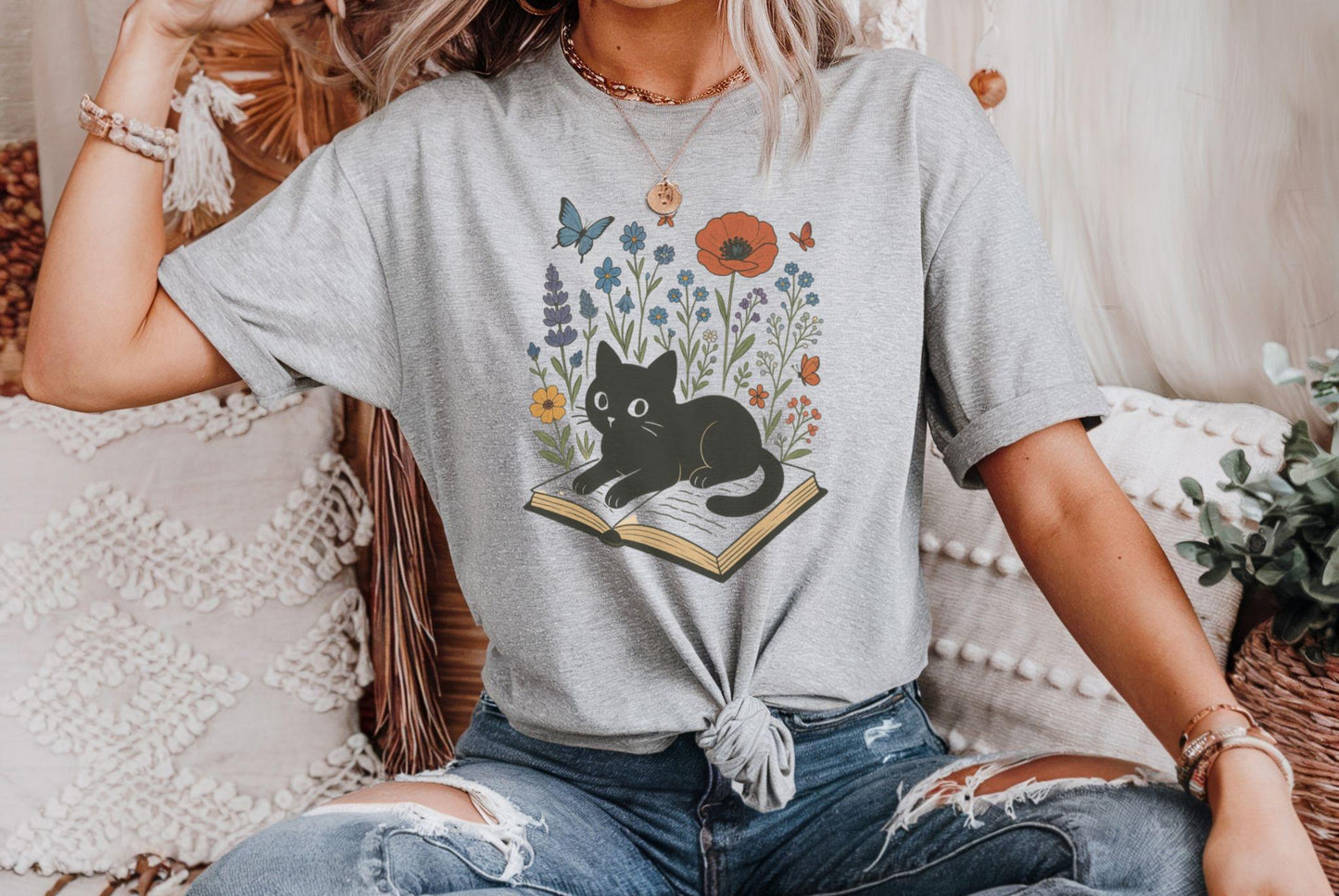 Floral Cat Shirt