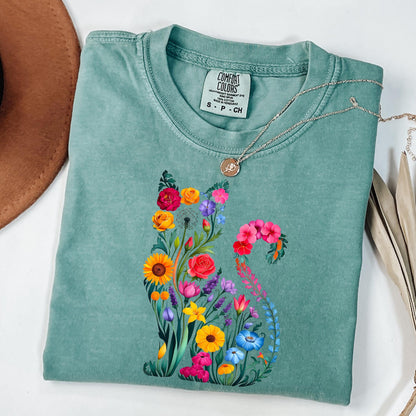 Floral Cat Shirt V8