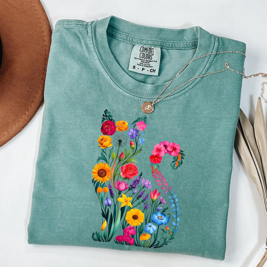 Floral Cat Shirt V8