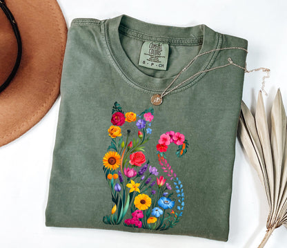 Floral Cat Shirt V8