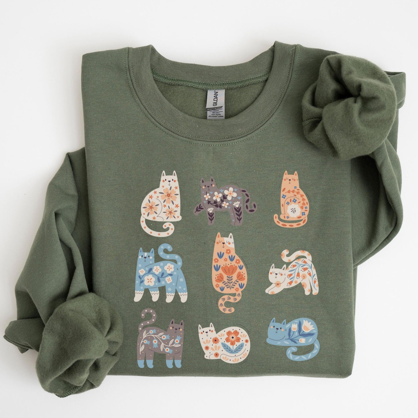 Boho Floral Cat Sweatshirt