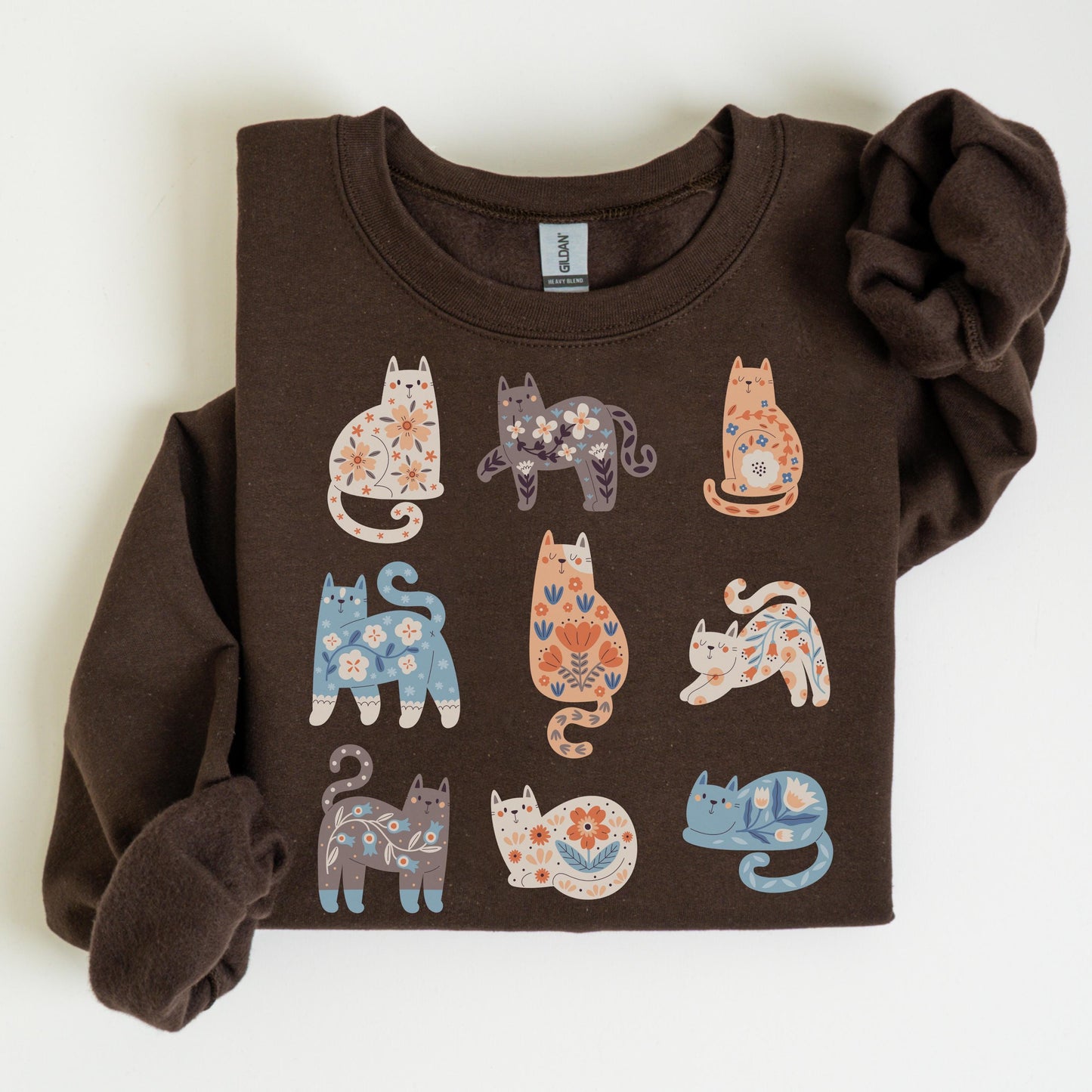 Boho Floral Cat Sweatshirt