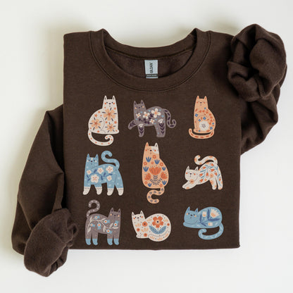 Boho Floral Cat Sweatshirt
