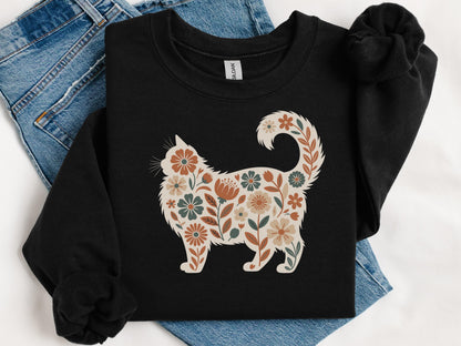 Floral Ragdoll Cat Tee