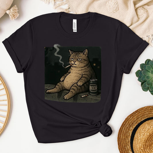 Funny Cat Smoke Tee