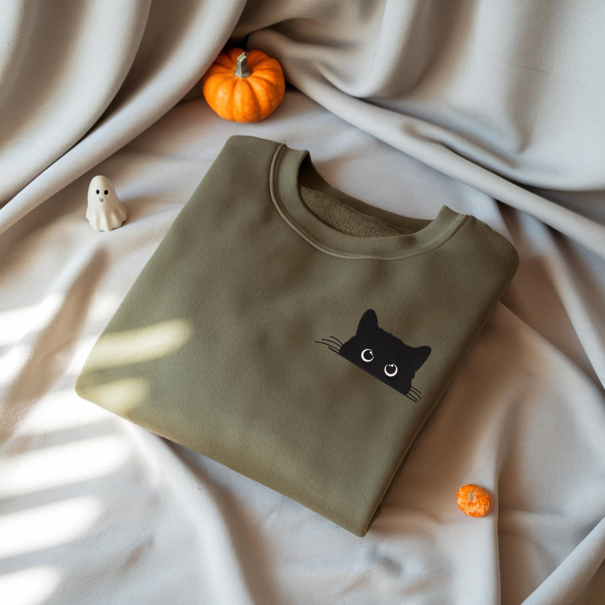 Black Cat Peeking Sweatshirt V4