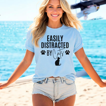Easily Distracted By Cats T-Shirt 9