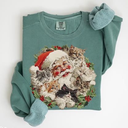 Santa Christmas Cat Sweater