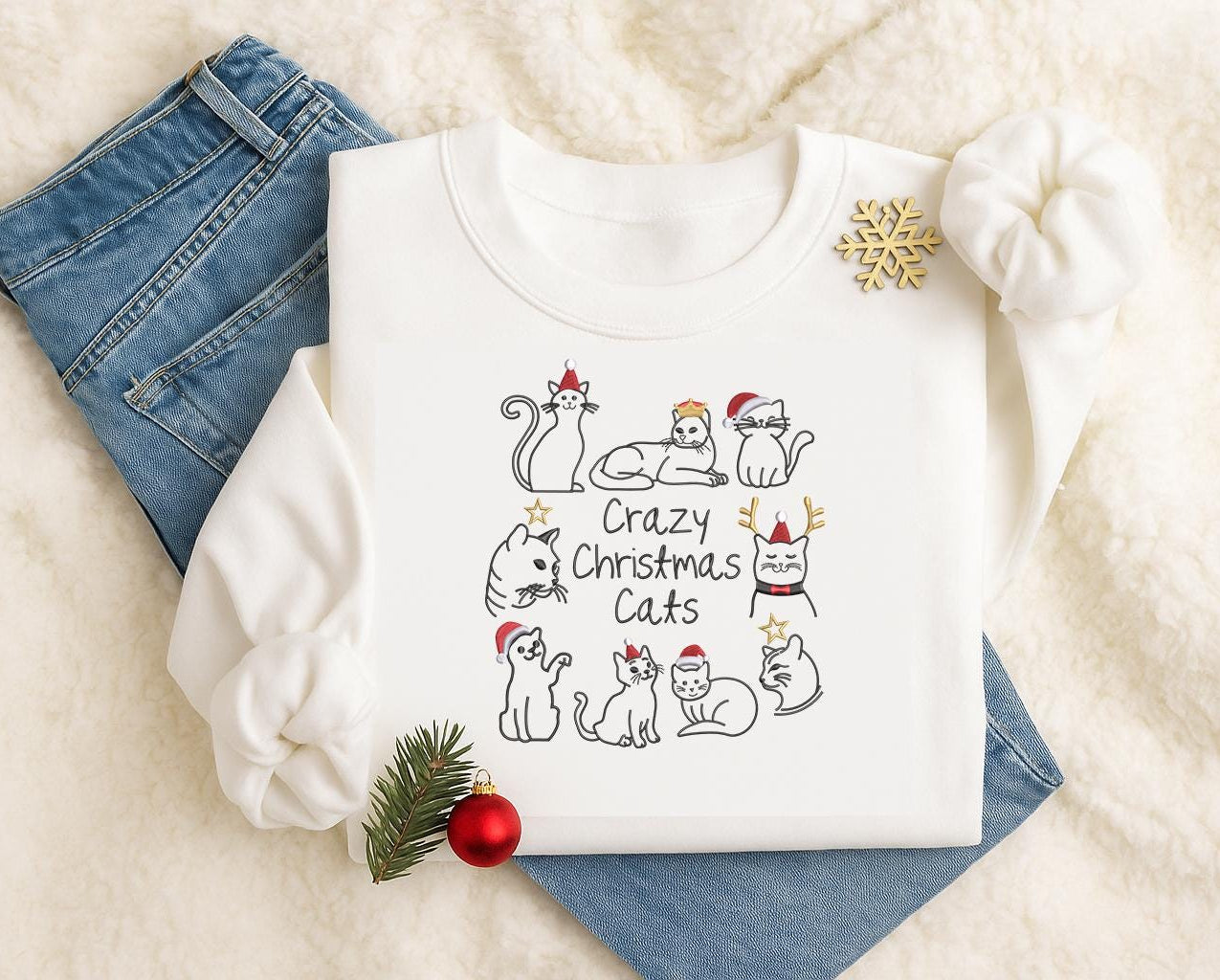 Crazy Christmas Cats Sweater