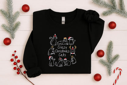 Crazy Christmas Cats Sweater