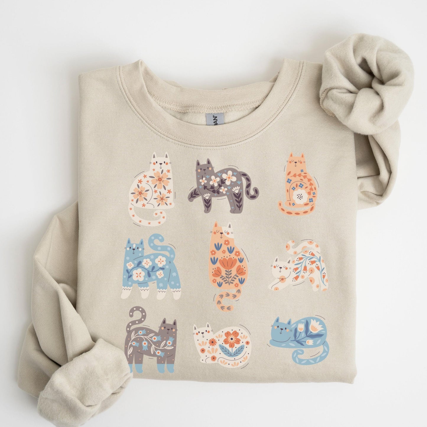 Boho Floral Cat Sweatshirt