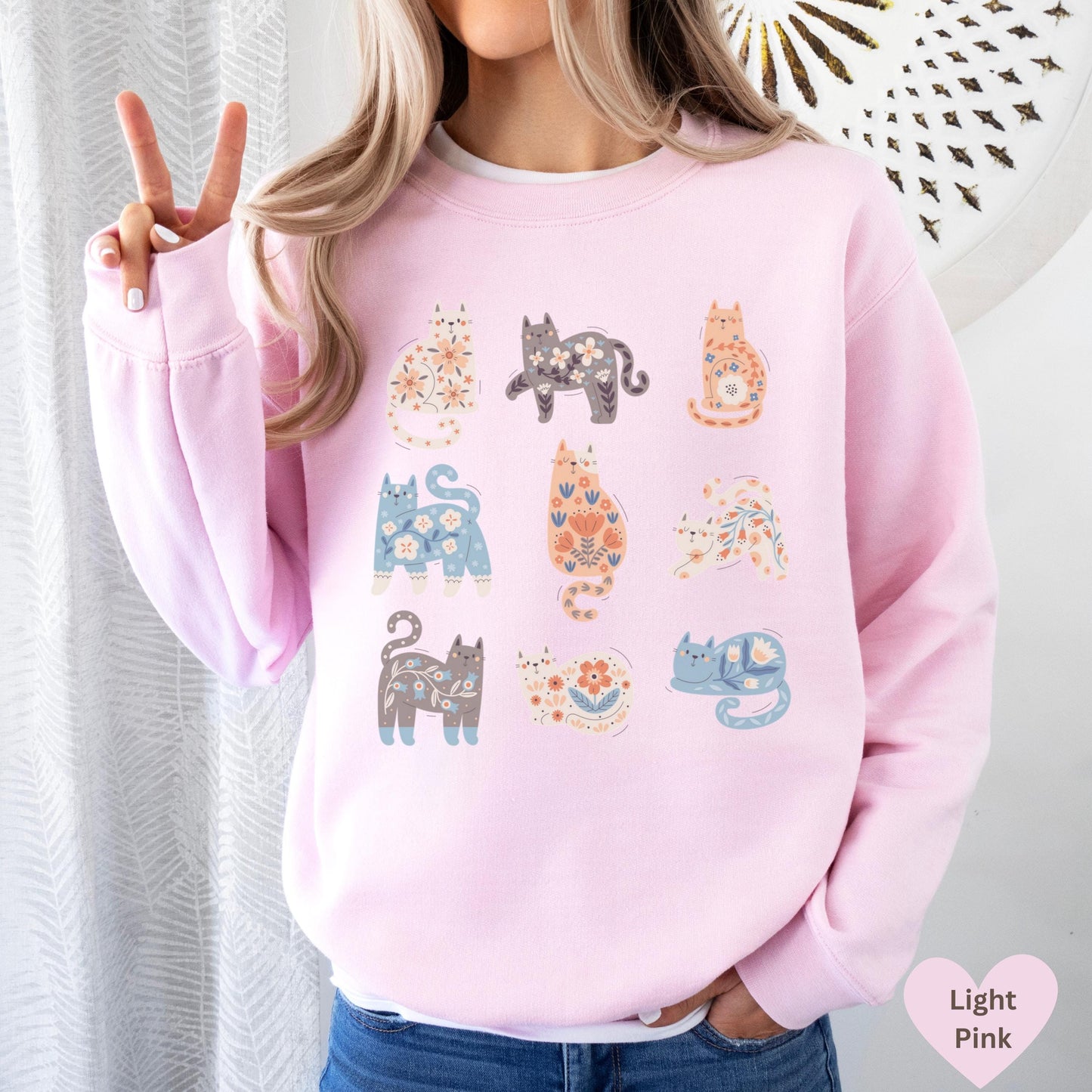 Boho Floral Cat Sweatshirt