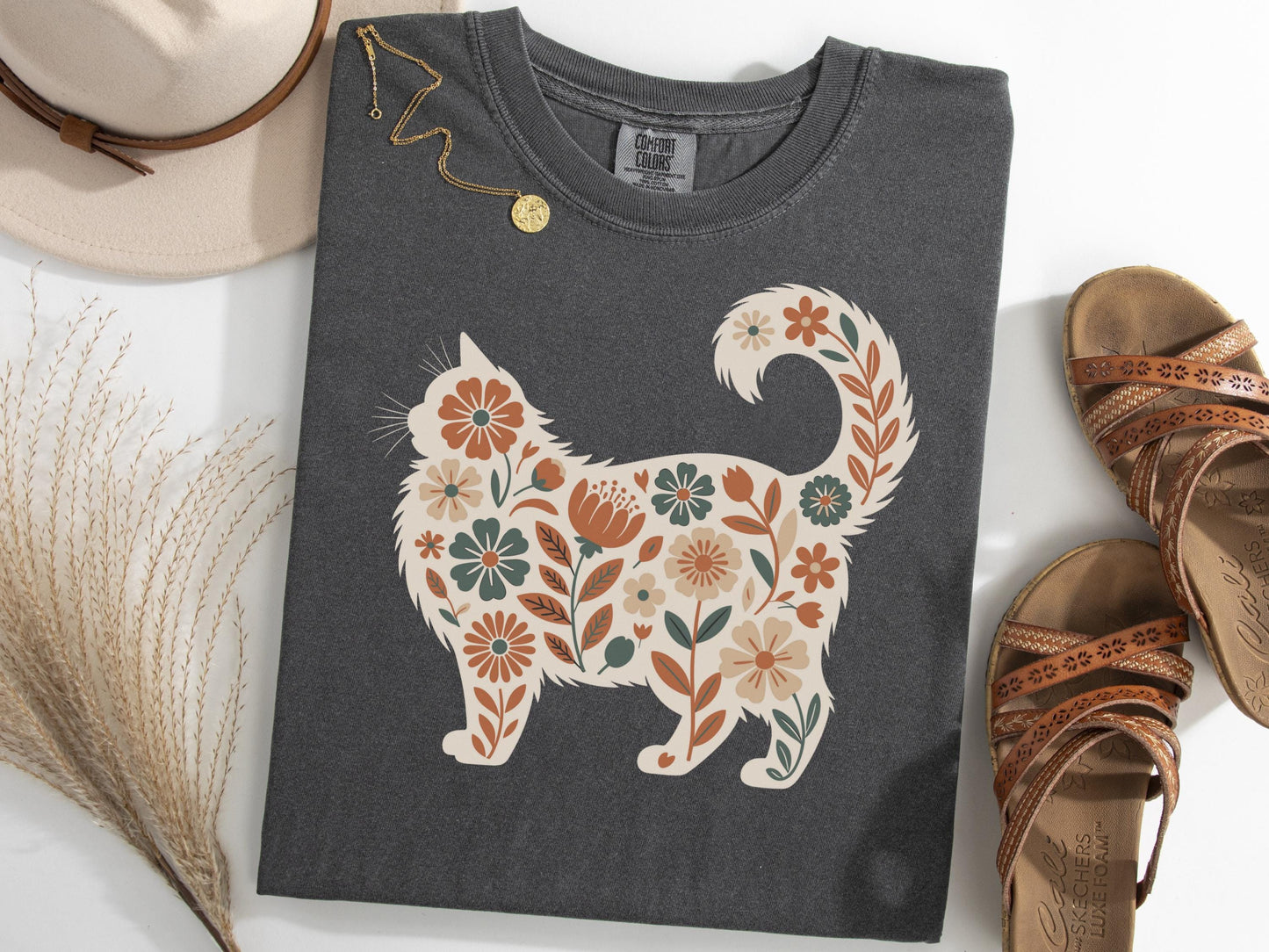Floral Ragdoll Cat Tee