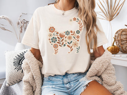 Floral Ragdoll Cat Tee