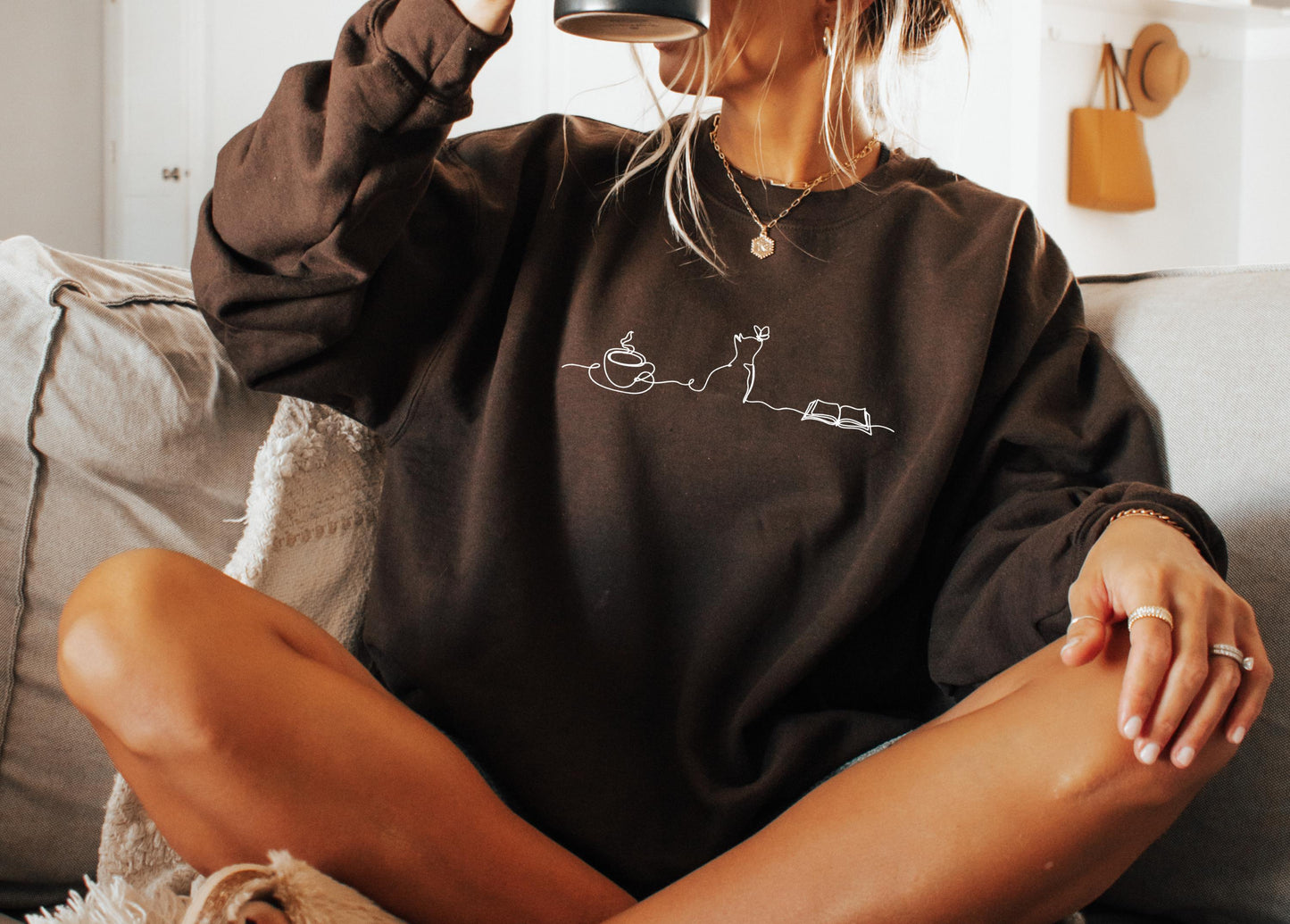 Coffee & Cats Sweater V12
