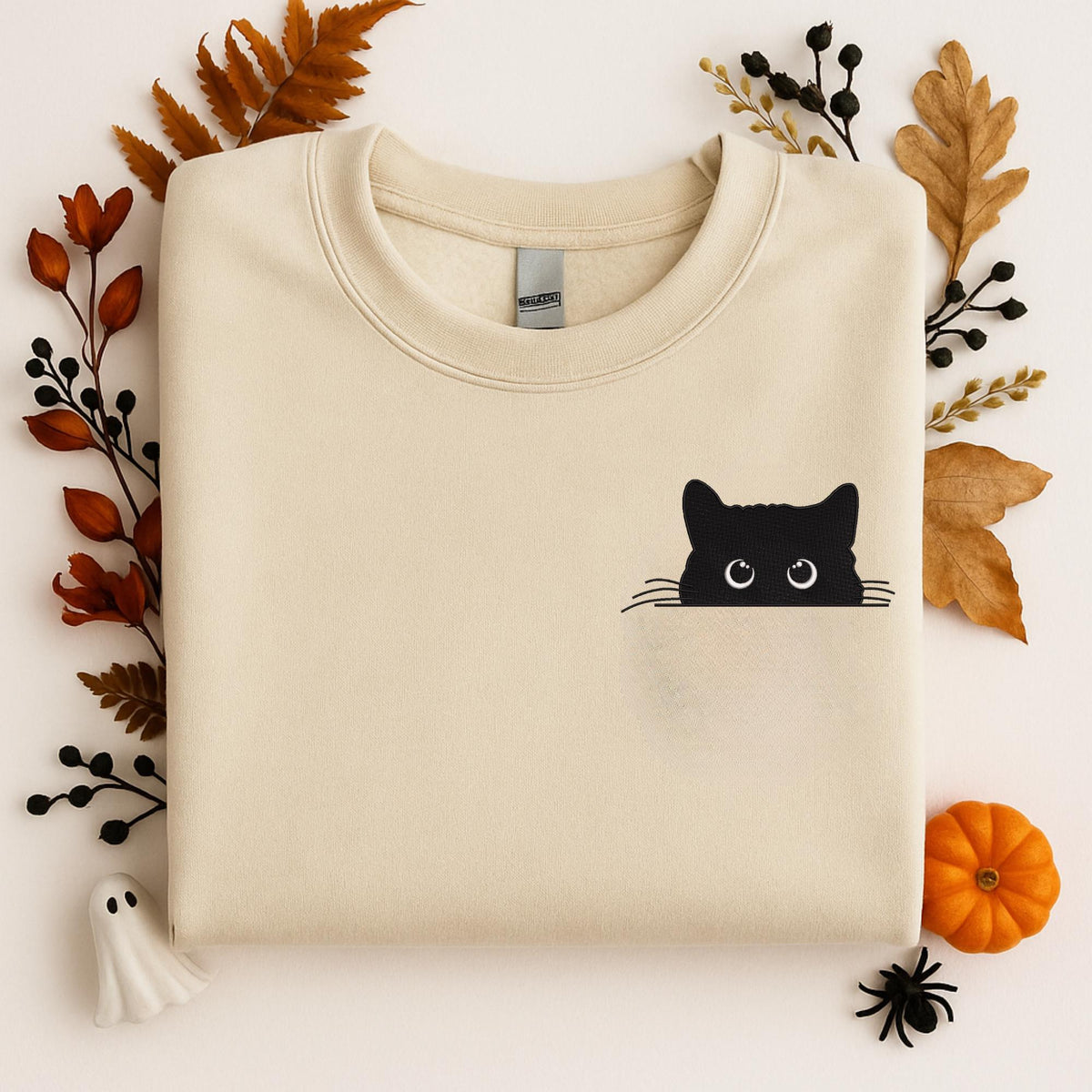 Black Cat Peeking Sweatshirt V5