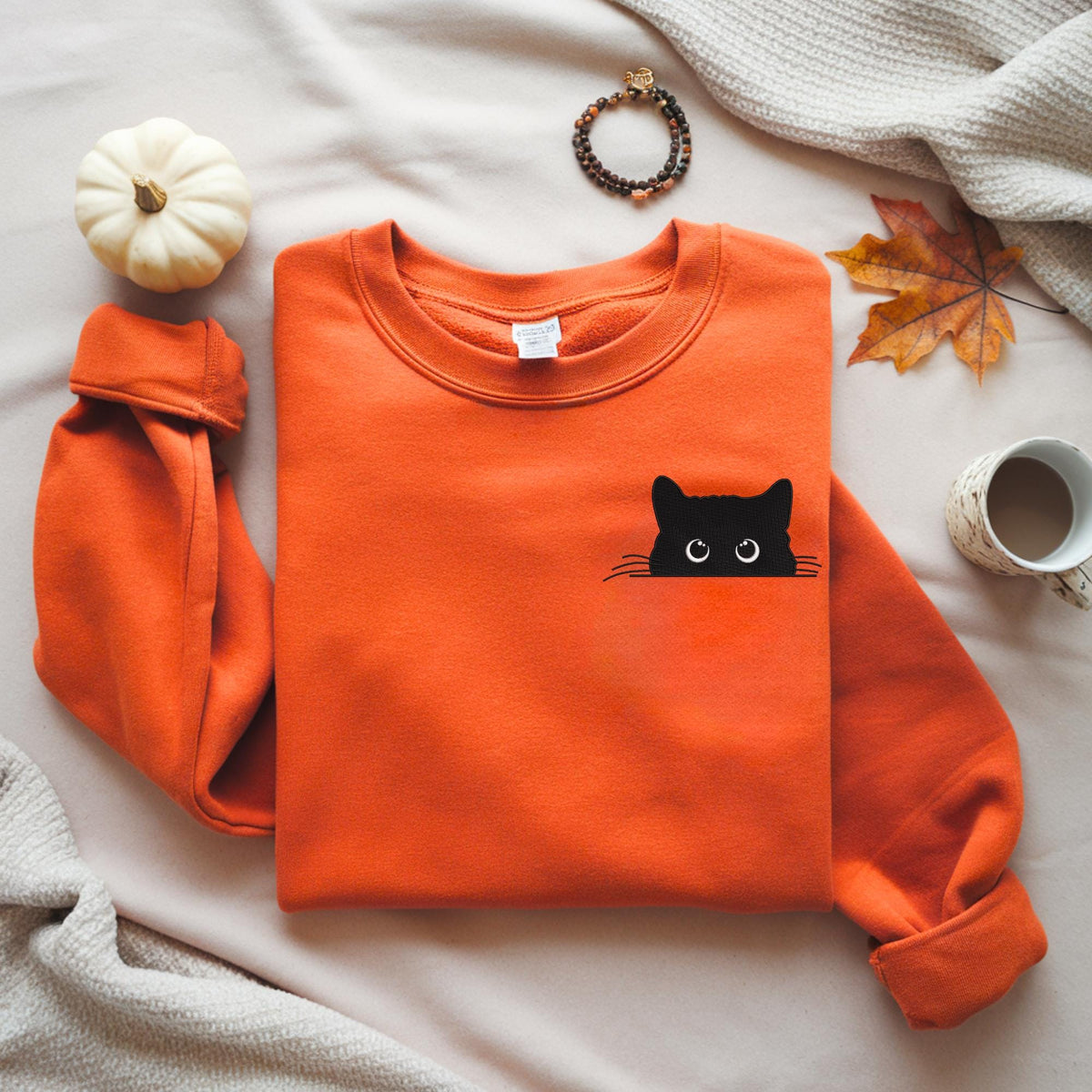Black Cat Peeking Sweatshirt V4
