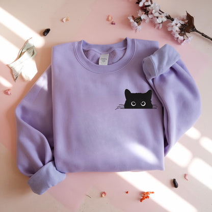 Black Cat Peeking Sweatshirt V5