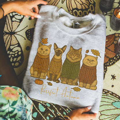 Cats Autumn Fall Sweatshirt V1