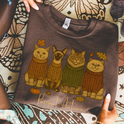Cats Autumn Fall Sweatshirt V1