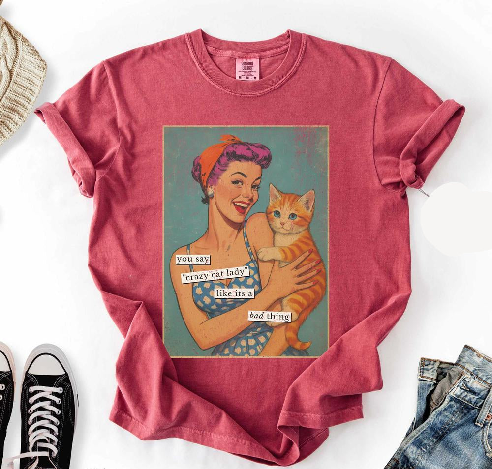 Funny Vintage Cat Tee