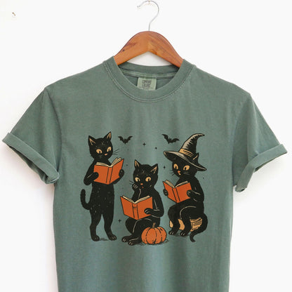Spooky Cat Book Tee