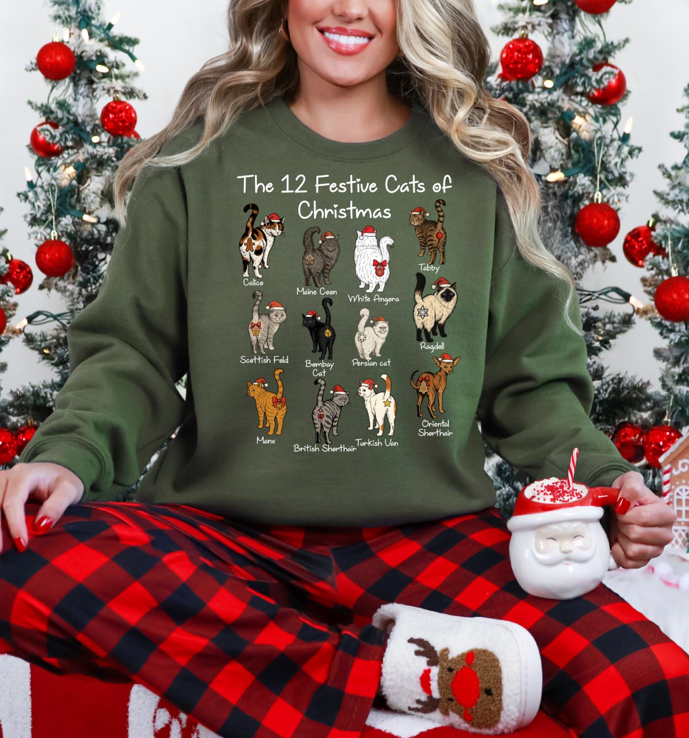 12 Cats Of Christmas Sweater