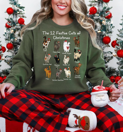 12 Cats Of Christmas Sweater