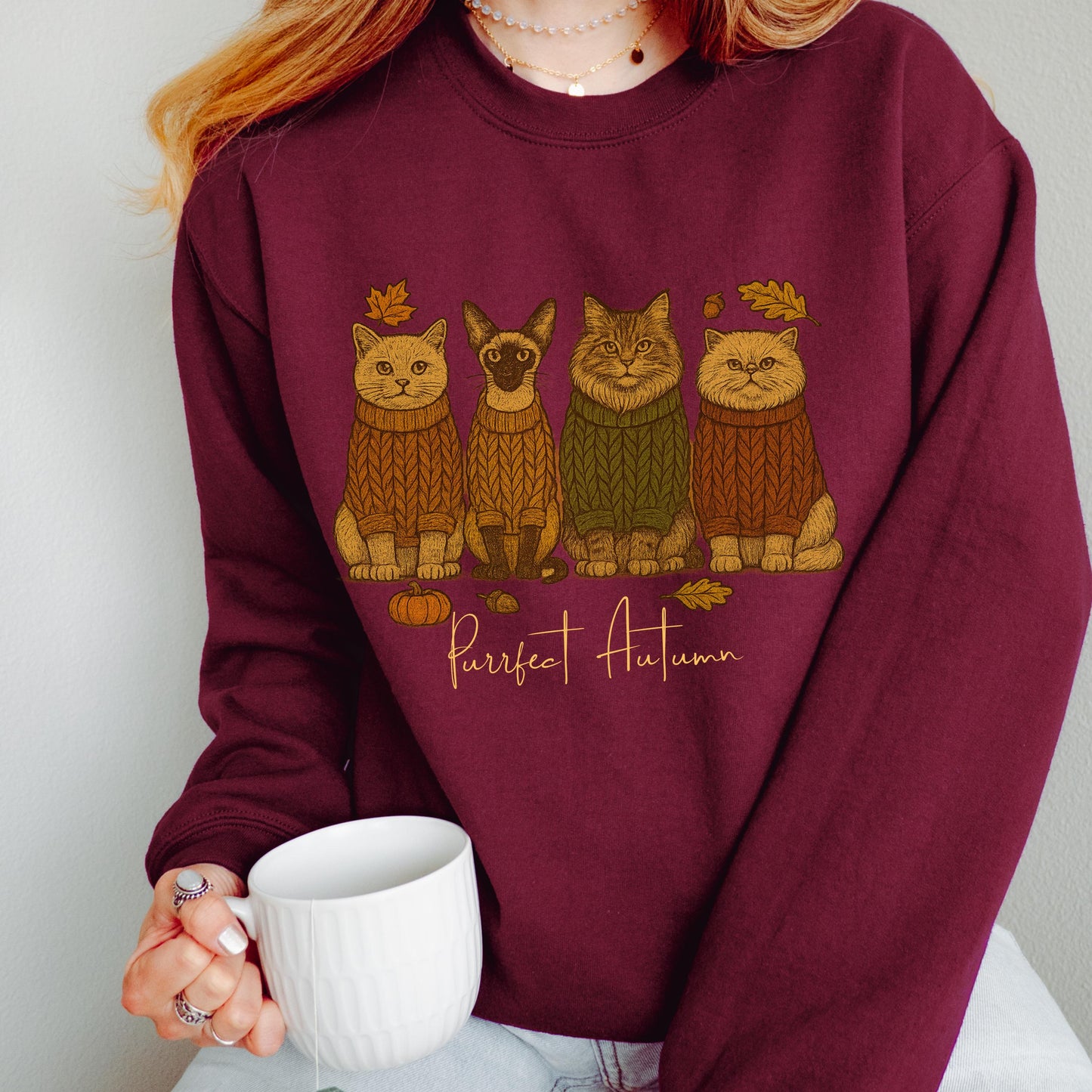 Cats Autumn Fall Sweatshirt V1