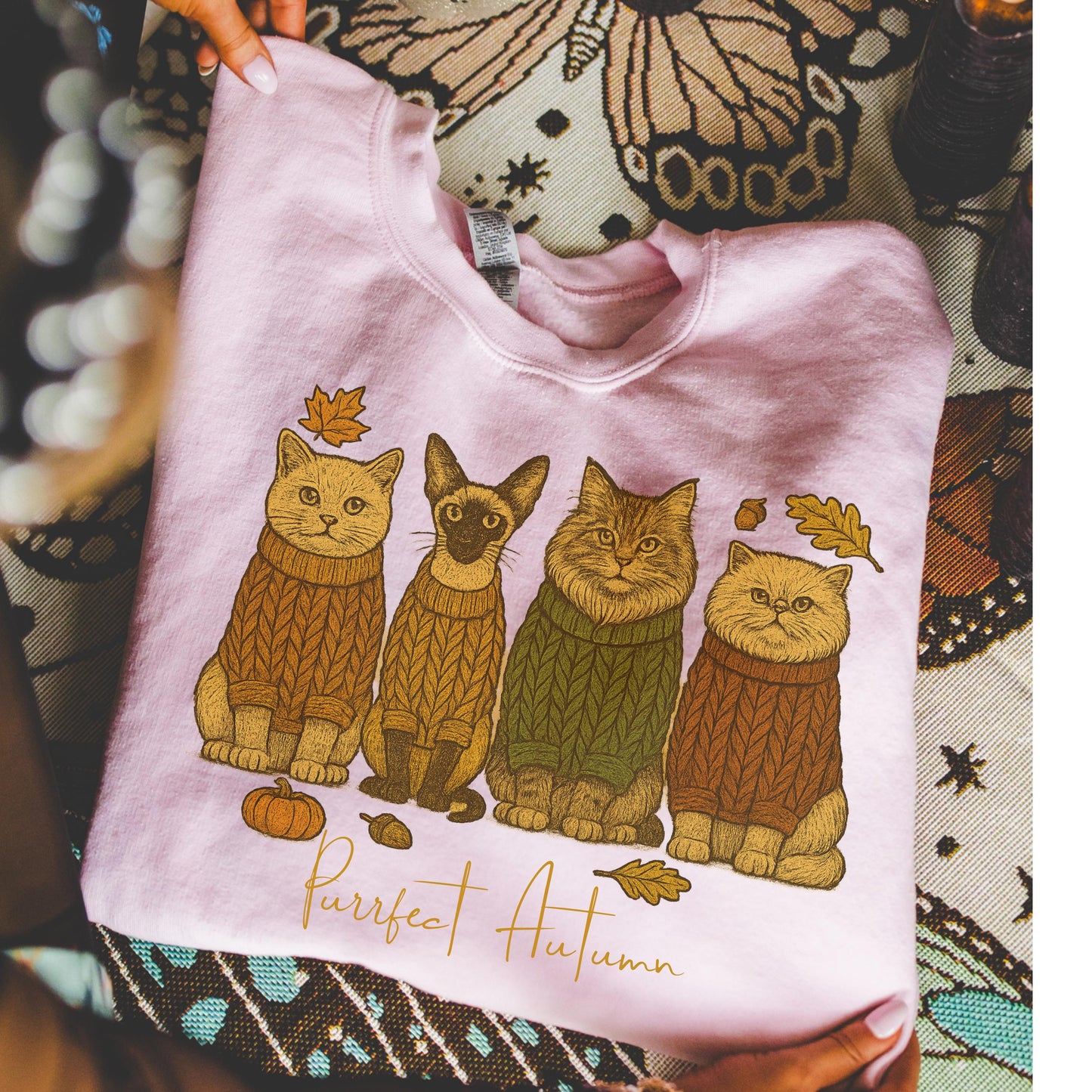 Cats Autumn Fall Sweatshirt V1