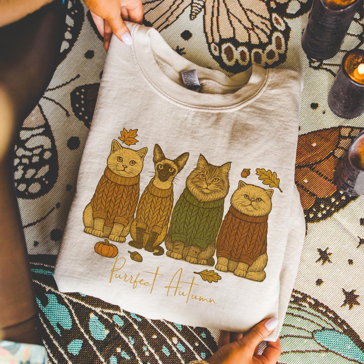 Cats Autumn Fall Sweatshirt V1