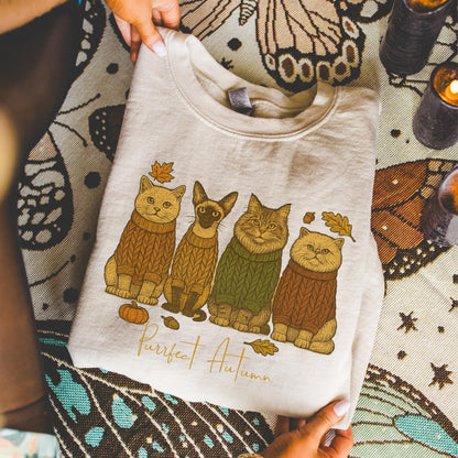 Cats Autumn Fall Sweatshirt V1
