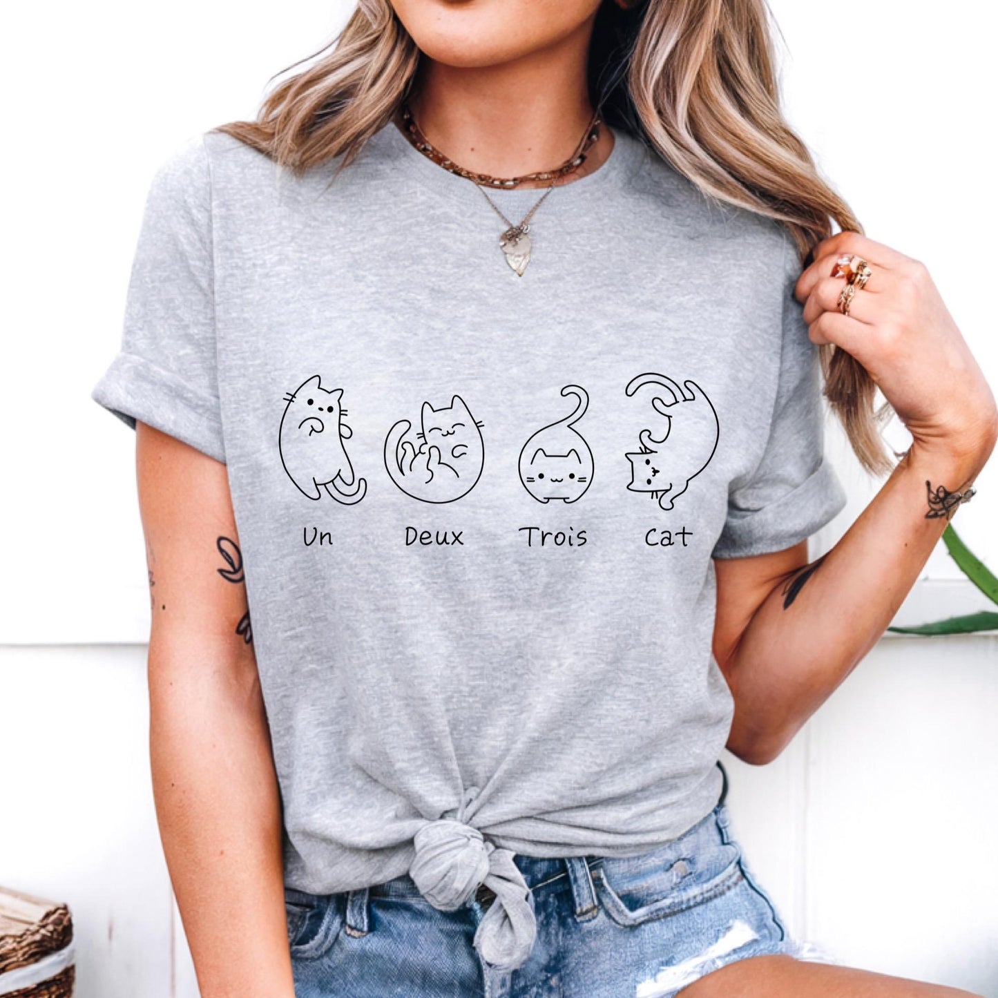 Un Deux Trois Cat Tee New