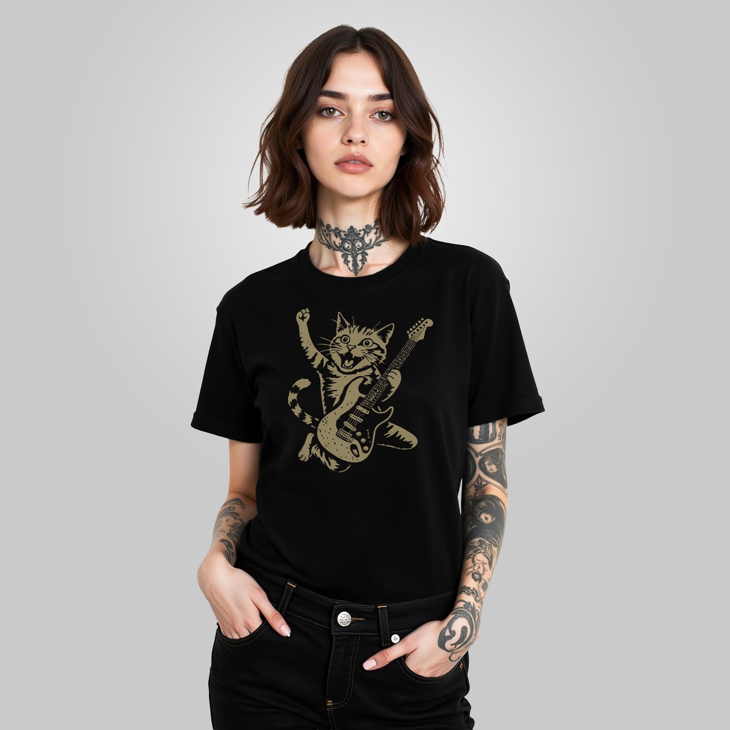 Cat Playing Guitar T-Shirt