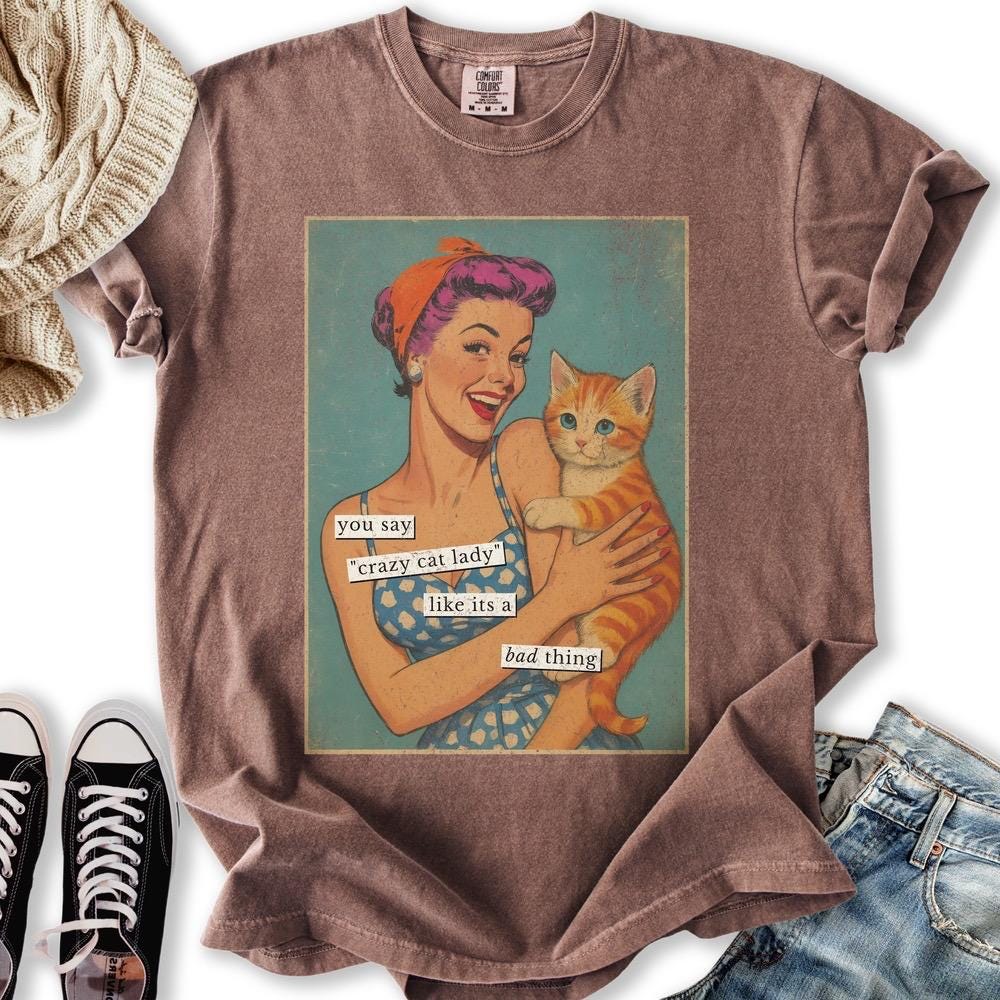 Funny Vintage Cat Tee