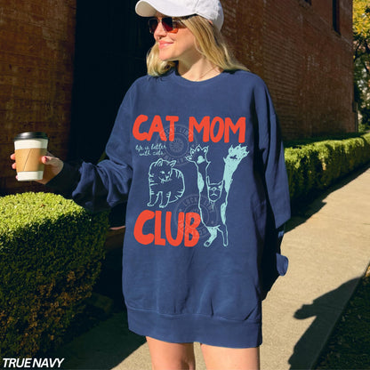 Retro Cat Mom Sweatshirt