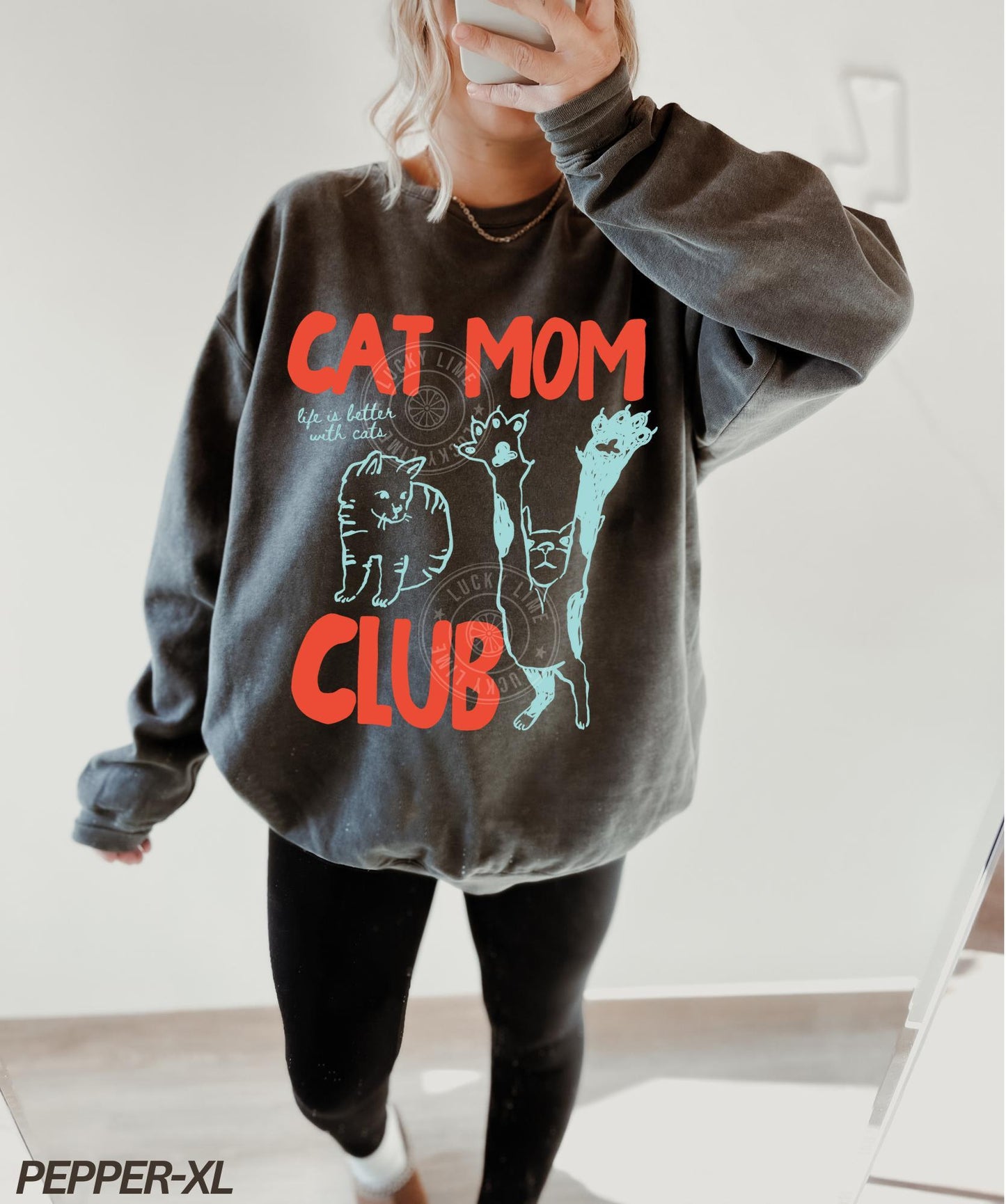 Retro Cat Mom Sweatshirt