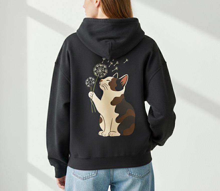 Calico Cat Dandelion Hoodie
