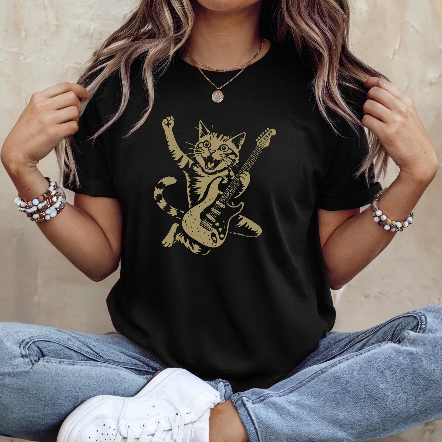 Cat Playing Guitar T-Shirt