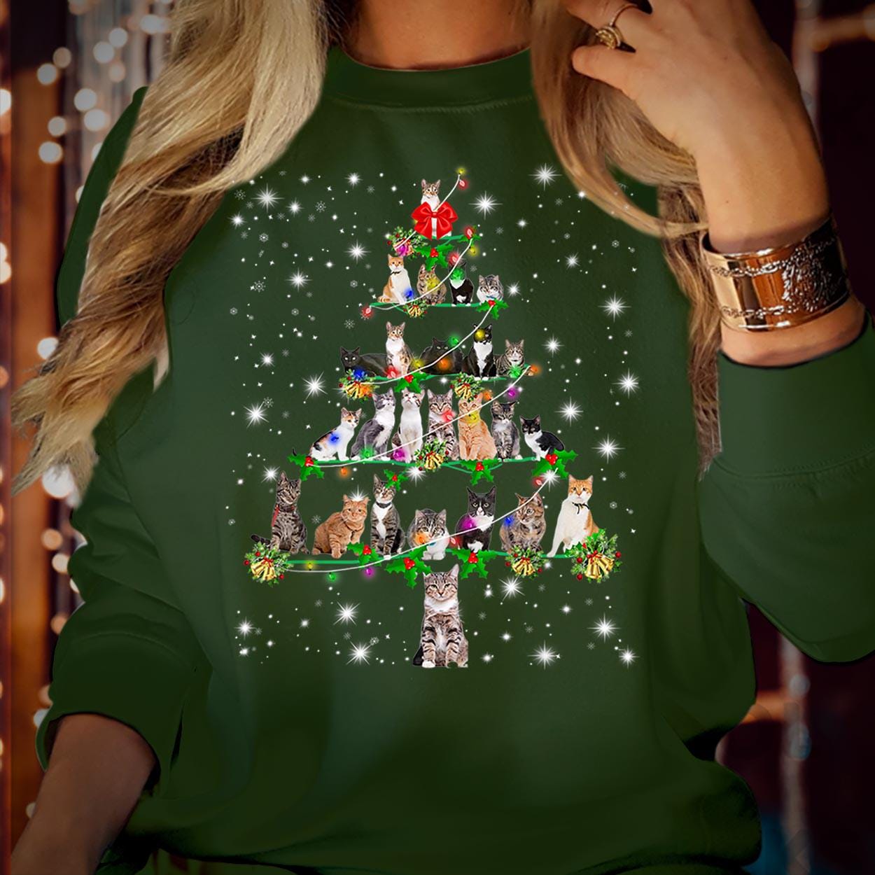Christmas Tree Cat Sweater V2