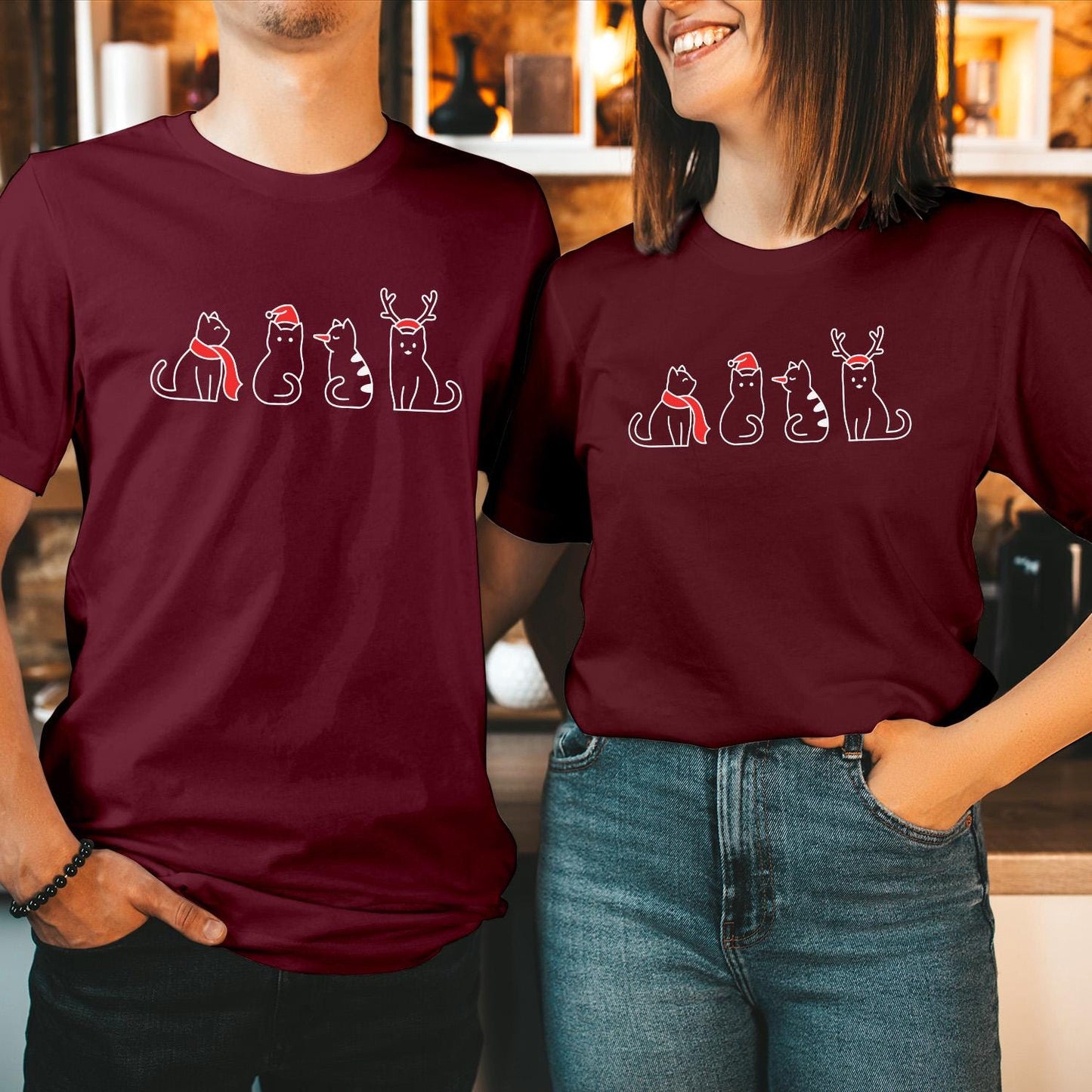 Doodle Christmas Cat Tee
