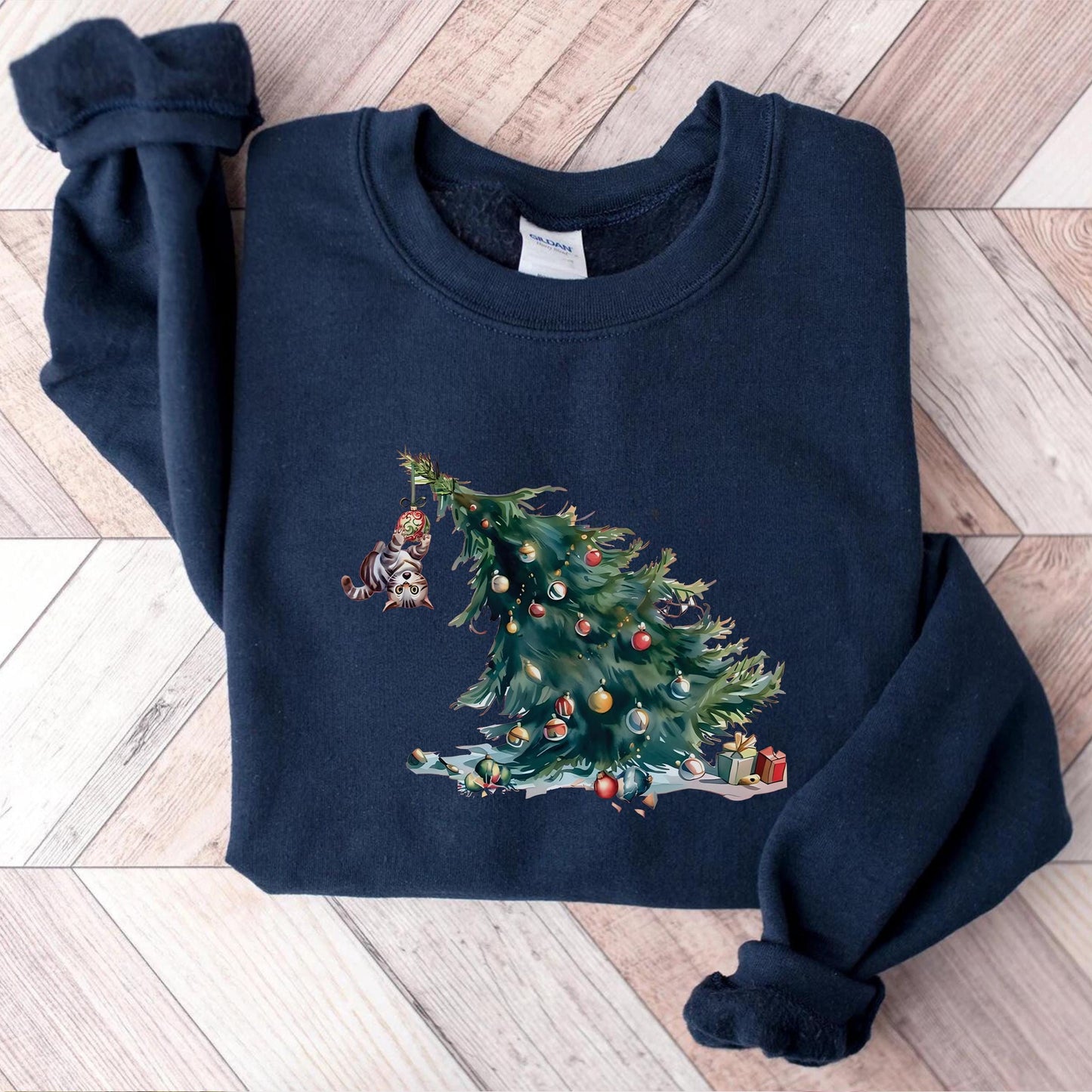 Christmas Cat Lover Sweatshirt