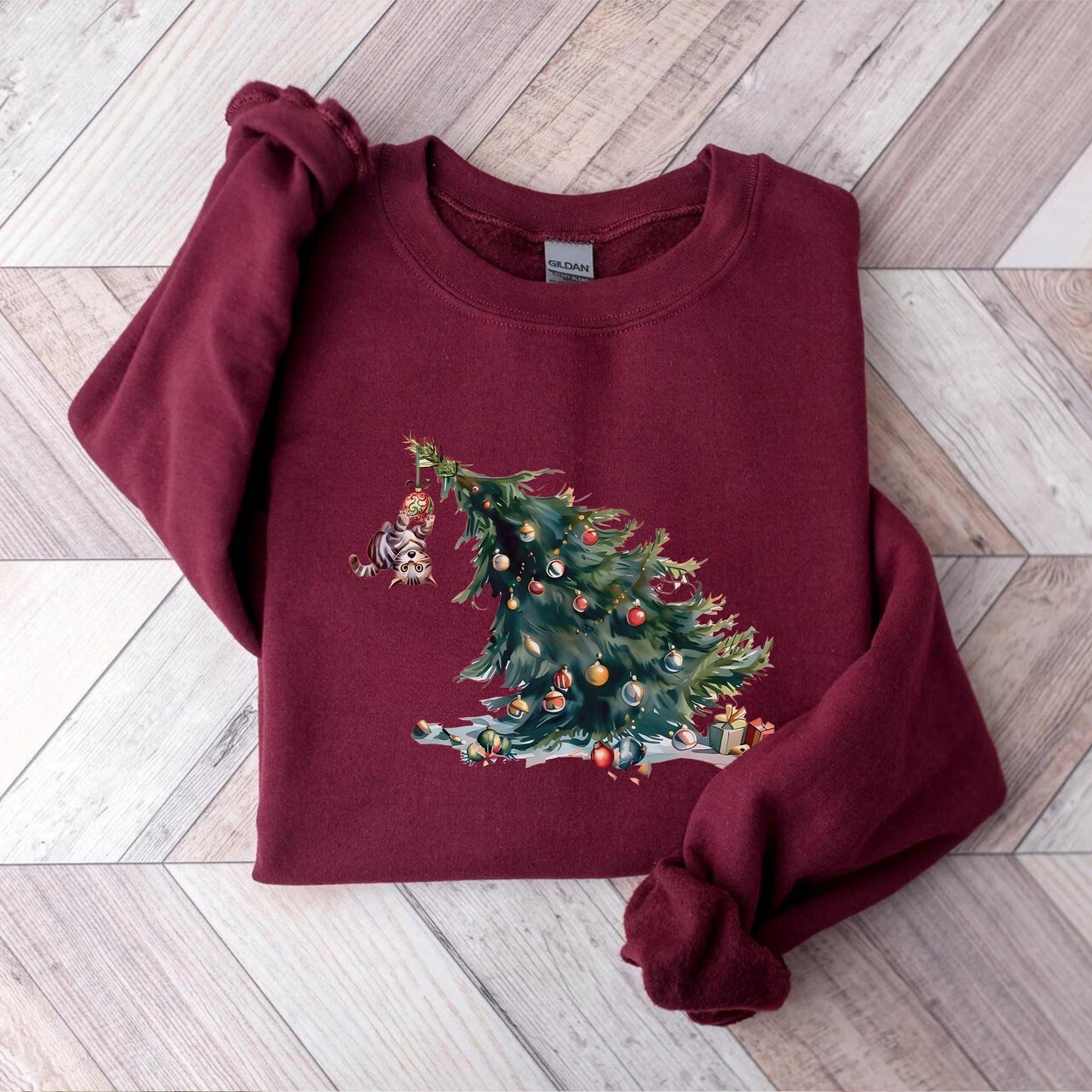 Christmas Cat Lover Sweatshirt