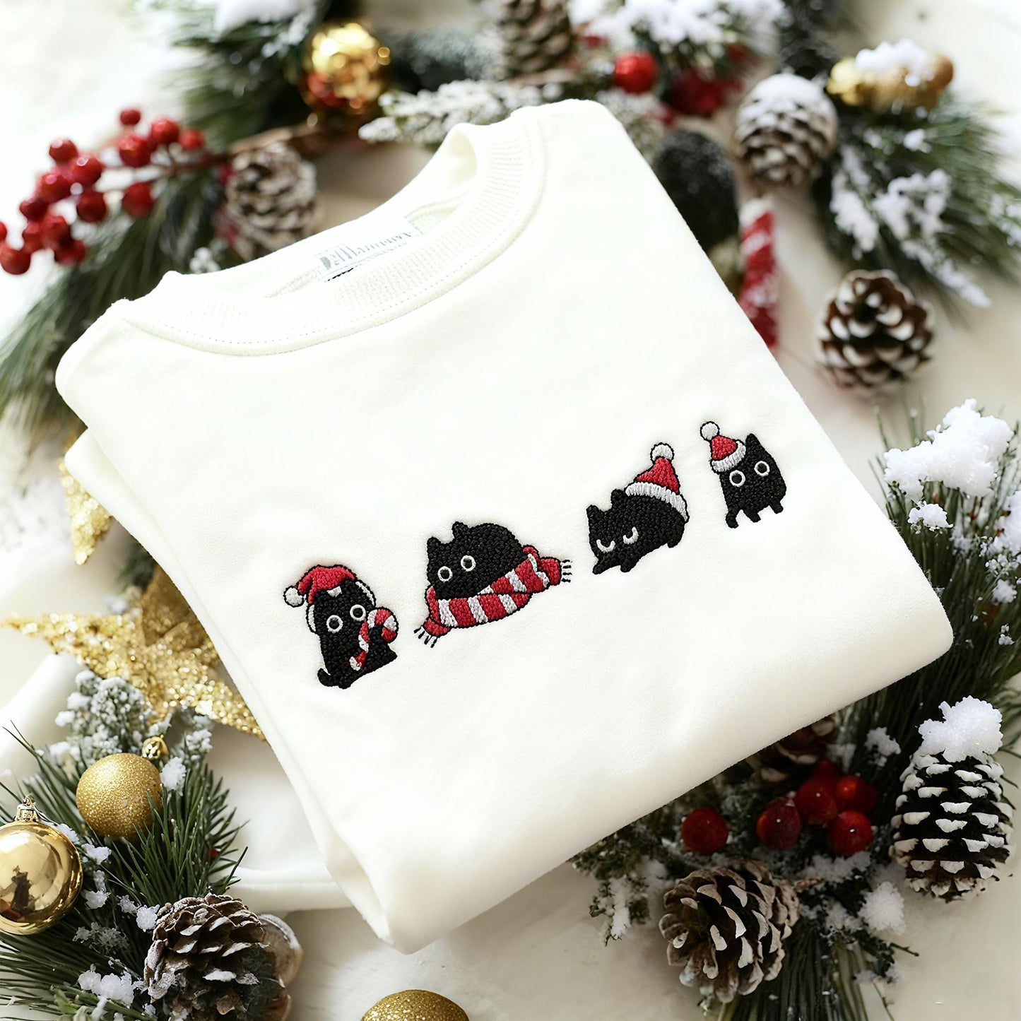 Christmas Cute Black Cat Sweater